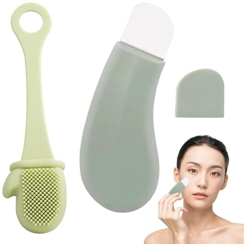 Blackhead Remover Tool, Silicone Nose Blackhead Remover Scraper | Deep Clean Pore Skin Scraper for Remove Facial and Nose Black head Women Men with 1 Pc Silicone Pore Cleaning Brush