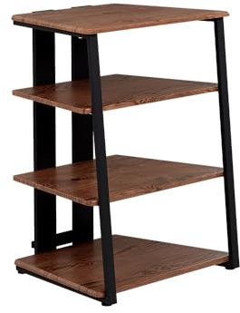 Vicco Aufbewahrungsregal Tonar, Eiche rustikal/Schwarz, 61 x 78 cm | 4 offene Ablageflächen, geeignet zur Aufbewahrung von Hi-Fi- und Mediengeräten