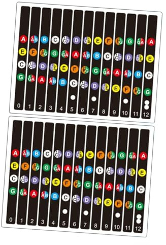 PRETYZOOM 2 Sätze Gitarren noten aufkleber für Anfänger Griffbrett Skalen Sticker Selbstklebend Leicht Tragbar zum Üben und Lernen von Gitarrennoten Akustik