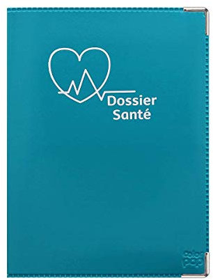 Color pop® Etui santé (Bleu Canard) - Fabrication française - Ordonnances/Carte vitale/Carte mutuelle/Feuilles maladie - 15,8 x 11,7 x 0,4 cm
