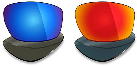 Mryok polarisierte Ersatzgläser für Oakley Valve Sonnenbrille 2014, Ice Blue & Fire Red, Einheitsgröße