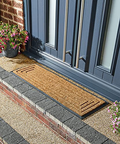 MUD STOPPER | 100% Natural Outdoor Door Mat | Large Durable Outdoor Entrance Mat | Heavy Duty Non-Slip Rubber Backing | Washable Coir Door Mat | 40 x 120cm