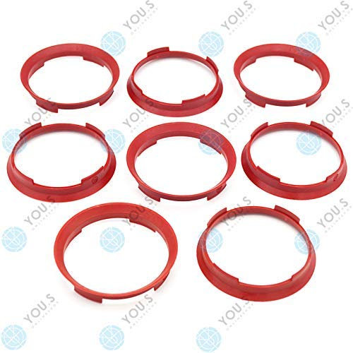 YOU.S ZENTRIERRING Rot für ALUFELGEN 70,4 x 66,1 mm (8 Stück) - A704661