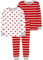 Simple Joys by Carter's Set pigiama in 3 pezzi di San Valentino aderente in cotone Unisex Bambini, Pacco da 3, Bianco Cuori/Rosso Righe, 2 anni
