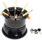 Ensemble de fondue multifonctionnel en acier au carbone avec 6 fourchettes à fondue à code couleur Noir