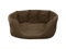 Juelle Hundebett aus Kunstleder, Bett für kleine Hunde Flauschiges Hundekissen, Sofa Paris S-XL (65x50 cm, Hellbraun)