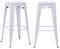 Duhome Barstühle Eisen Barhocker 2er Set, Sitzhöhe 76cm Tresenhocker, Stapelbar Metall Bistrohocker mit Fußstütze im Industry Design, Weiß
