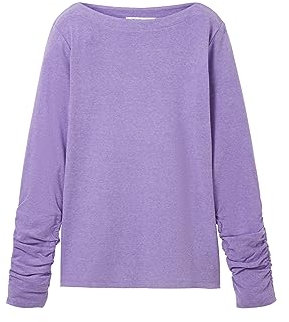 TOM TAILOR Denim Damen 1033642 Longsleeve T-Shirt, 32543 - Lilac Melange, XS EU