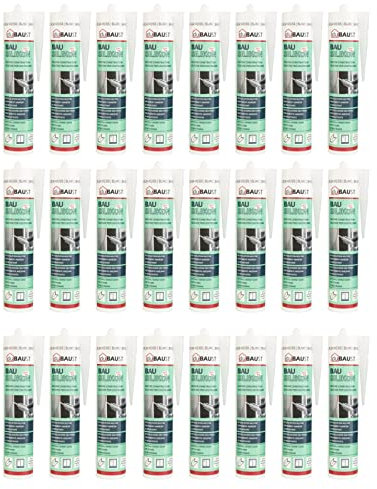 24x dubaust BAS24 Bausilikon Fenstersilikon Neutralsilikon Innen/Aussenbereich witterungsbeständig hochelastisch 310ml Kartusche (eiche)