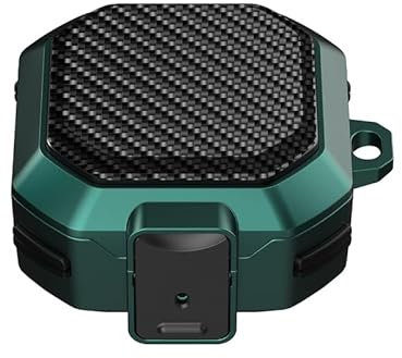 Secuer Lock Switch Armor Case For Samsung Galaxy buds live/pro/2/2Pro Earbuds case Earphone Cover With Buckle Hook,Green