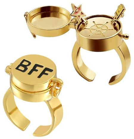 CPJJ Freundschaftsring mit süßem Anime-Motiv, offener Ring für Teenager, Mädchen, Schwestern, beste Freunde, Kupferschmuck, Geburtstagsgeschenk, 2 Stück