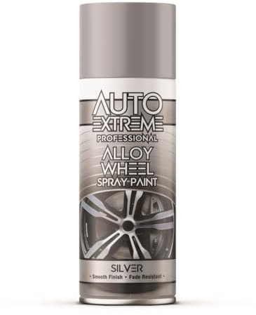RAPIDE Auto Extreme AX Alloy Wheel Spray Paint Silver 400ML | Ideal for Refreshing & Customizing Alloy Wheels | Long-Lasting, Chip & Fade Resistant | Smooth Satin Finish