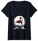 Femme Boule de neige de Noël flamant rose – Père Noël amateur de Noël vintage T-Shirt avec Col en V