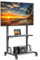 Aetubree Mobile TV Stand on Wheels for 32-75 inch Flat Curved Screens TV, Adjustable Heavy Duty Universal TV Floor Stand for Indoor Outdoor, Rolling TV Stand Holds up to 150lbs VESA MAX 600×400