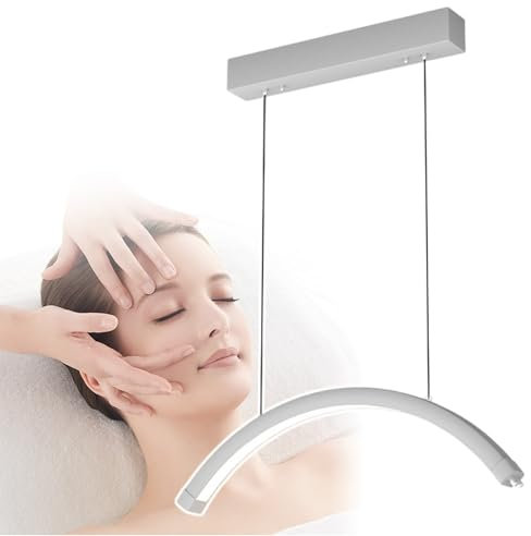 HCAUYNN Dimmbare Lineare Pendelleuchte FüR Nagelstudio-Leuchte, Transparenter Lampenschirm, 2700–5600 K, HöHenverstellbar,White