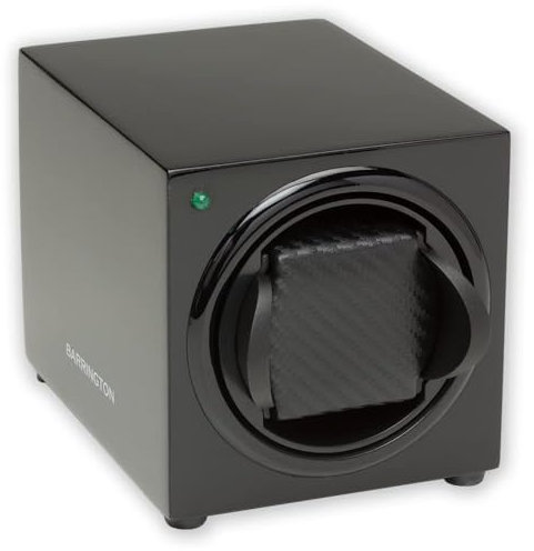 BARRINGTON Automatischer Einzelner Uhrenbeweger in Schatten-Schwarz mit Leisem Japanischem Motor Programmierbar Gepolsterte Uhrenrotationsbox