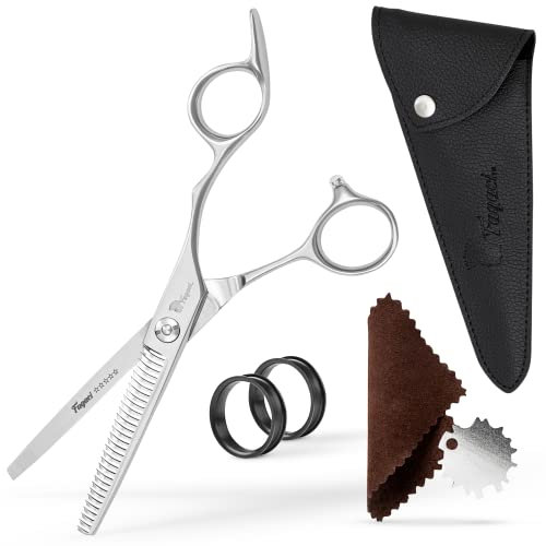 Fagaci Forbici per Sfoltire i Capelli Professionali con Lame Affilate, Forbici Sfoltire Capelli Barbiere Acciaio Inossidabile 440C, Taglio Raffinato, Forbice Sfoltire Capelli Parrucchieri