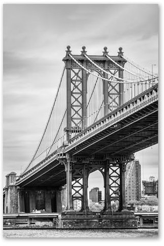 Postereck - 3178 - Brücke, New York USA Amerika Manhatten Fluss - Wandposter Fotoposter Bilder Wandbild Wandbilder - Poster - DIN A2-42,0 cm x 59,4 cm