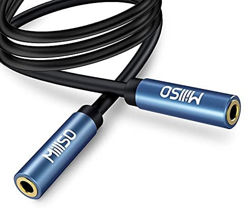 MillSO 3,5mm Klinke Kupplung 1m Audio Klinke Kupplung Adapter Stereo TRS 3,5mm Klinkenbuchse zu 3,5mm Klinkenbuchse Verlängerungskabel mit vergoldeter Kontakte für Kopfhörer, Auto, PC, Laptop