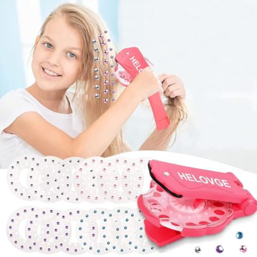 Hair Bedazzler Kit,Diamond Hair Machine Hair Gemstone Styler Hair Glitter Machine Haare Glitzersteine Maschine with 180 Hair Gems Haar Glitzer Gerät Strasssteine Gemstone Styler