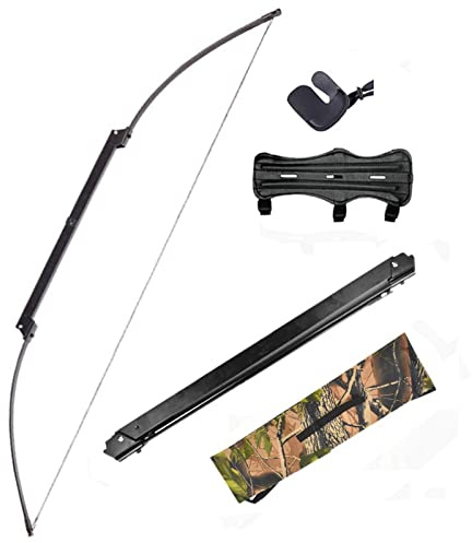 Tragbarer Faltbarer Bogenschießen Bogen Gerader Bogen Metall Jagdbogen 61 Zoll Recurve Bogen Set 40lbs Bogenschießen Bogen Faltbar für das Jagd Schießtraining im Freien (Type2)