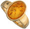 Ring Damenring mit Bernstein & 585 Gold Gelbgold luxuriös Fingerschmuck, RinggröÃŸe:Innenumfang 50mm ~ Ã˜15.9mm