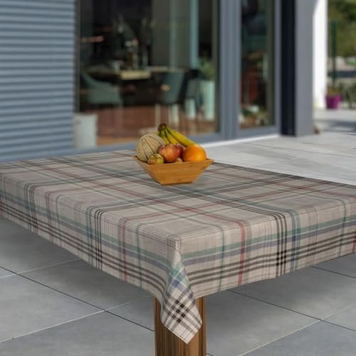 laro Wachstuch-Tischdecke Abwaschbar Garten-Tischdecke Wachstischdecke PVC Plastik-Tischdecken Eckig Meterware Wasserabweisend Abwischbar, Muster:Karriert Elegant, Größe:110x180