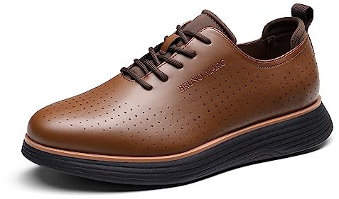 Bruno Marc Zapatos de Vestir de Moda para Hombre Zapatos de Cordones Comodos Oxfords Casual,Size 47,Marrón,SBOX2318M