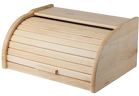 GALICJA Panera de madera Bretto – Panera moderna – Almacenamiento de pan – Panera de madera – Panera de madera – Panera – Panera Retro – Caja de pan – 38 x 29 x 18 cm Natural