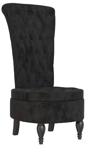 vidaXL Polsterstuhl, Polstersessel für Wohnzimmer Büro Schlafzimmer, Relaxsessel mit Hoher Rückenlehne, Relaxstuhl Sessel Stuhl Bürostuhl, Schwarz Samt Knopfheftung