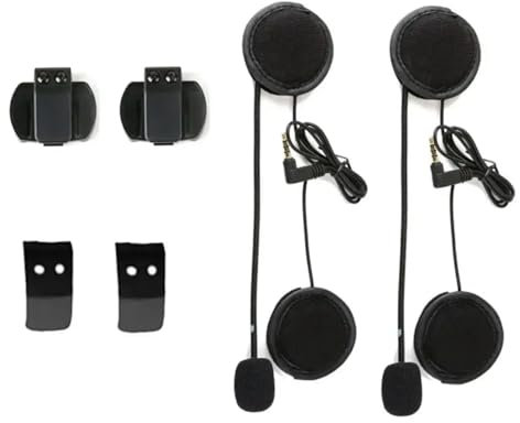 2X Repuesto intercom V6 Auriculares micrófono y Soporte intercomunicador V6 V4 Bluetooth Interphone Headset Motocicleta para Walkie-Talkie Interphone Micrófono y Clip para Casco de Motocicleta