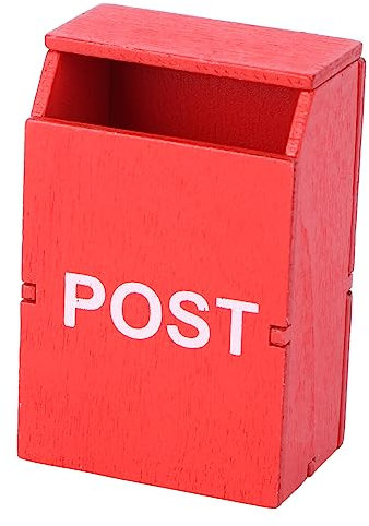OSALADI 1Stück Miniatur Briefkasten aus Holz für Puppenhaus Dekorativer Briefkasten im Mini-Format für Mini-Haus Zubehör Stilvolle Wohnaccessoires für Kinderzimmer und Wohnzimmer