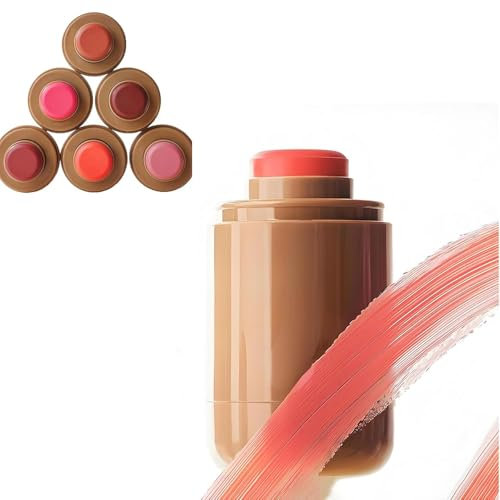 PEAKSEE Blush Stick, Blush Stick Multifonction Longue Durée, Blush Stick Mat Naturel 3-en-1, Formule Hydratante, Non Gras, Fini Rosé