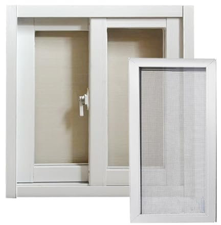 Weiß Horizontales Schiebefenster Aluminiumrahmen, Individuelle Größe Ersatz Kellerfenster Mit Bildschirm Und Gehärtetem Glas Haushaltsfenster Für Häuser Badezimmer(WxH 30x16in/75x40cm)
