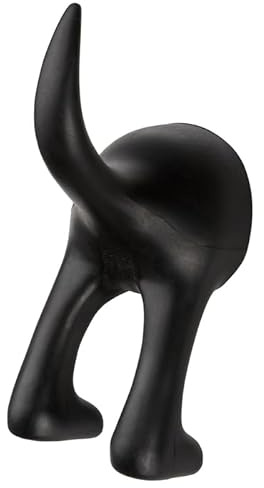 Luckora Dog Tail Wall Hooks – 12cm Heavy-Duty Hanging Hooks for Coats, Keys, Bags & Leashes (2, Black)