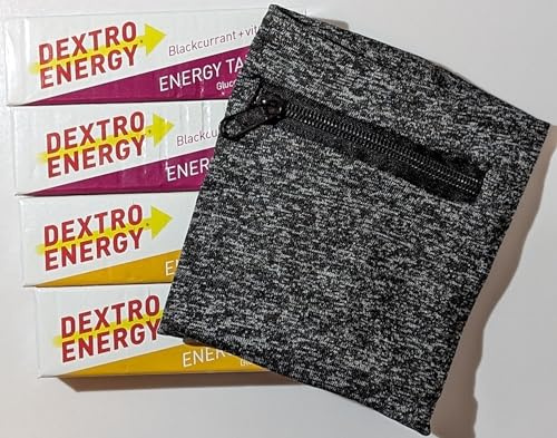 2X Dextro Orange 2X Blackcurrant Energy Tablets – Fast-Absorbing Glucose for Instant Energy – Bundled with VAgooddeals Lightweight Wrist Running Pouch