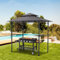 YODOLLA Tonnelle de Jardin Double Toit - Abri Barbecue Imperméable & Anti-UV - 2,4 x 1,5 m pour Jardin et Cour - Gris
