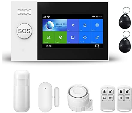 Kit Alarma Casa, PG-107 Casa inalámbrica de tuya Wifi gsm Seguridad del hogar con sistema de alarma antirrobo del sensor de detector de movimiento Aplicación Control de la voz de soporte(A1.)