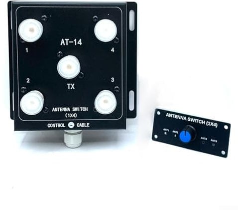 4-Way Coaxial Remote Antenna Switch Multi-Band Antenna Switch 4-Way Coaxial Design With Controller Kit For 1 8 60MHz, 500W PEP, Low Loss Signal For Reliable Communication