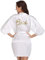 Vlazom Morgenmantel für Hochzeit Satin Kimono Badmantel für Braut&Brautjungfern V-Ausschnitt Damen Robe mit Gürtel(S,Weiß für Braut)