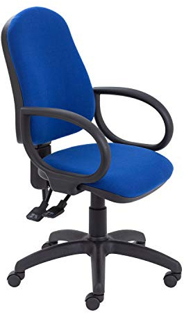 Office Hippo High Back Desk Chair, Ergonomic Home & Office Chair With Height Adjustable Seat & Backrest, Fixed Arms & Lumbar Support For Extra Comfort, Computer Chair - Royal Blue