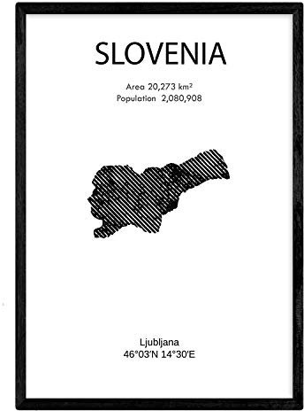 Nacnic Poster von Slowenien. Blätter von Ländern und Kontinenten. A3 Größe