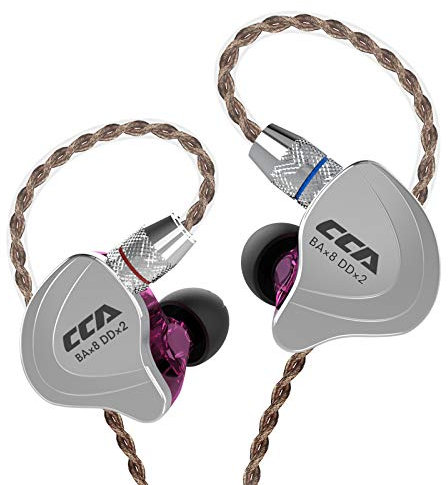 CCA C10 Auricolari In Ear con driver ibridi, cuffie stereo ad alta fedeltà, bassi potenti, design ergonomico e confortevole per sport, giochi, musica, spettacoli, palchi
