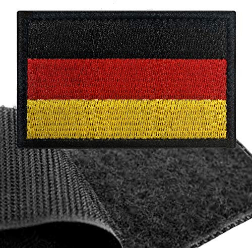 Patch Deutschland Flagge Klett - 8 x 5 cm - Deutsche Klettabzeichen Militär Flaggen Emblem Aufnäher mit Klettverschluss, Airsoft Aufkleber Klettbänder für Rucksäcke Custom Geschenke