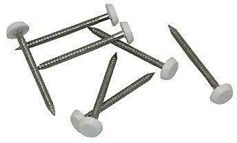 250 x UPVC 40 mm Poly Top Pin Chiodi Plastica Testa di Fissaggio Fascia di Fissaggio (Bianco)