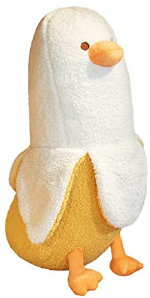 LICHENGTAI Bananen Plüschtiere Kissen, Ente Kuscheltier Plüsch Bananen Kissen Obst Puppe Tiere Plüschtier Kreativ Stofftier Stehend Plüsch Duck Geburtstag für Kinder Erwachsene Mädchen Jungen, 70CM