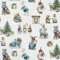 Canvas Stoff Weihnachtstiere, Dekostoff aus 100% Baumwolle, Weihnachtsstoff, Leinenoptik, naturweiß (Länge am Stück: ab 50cm / Breite: 140cm)