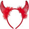 Balinco Halloween Teufelsohren, Haarreifen, Teufelchen Outfit, Teufel Hörner Rot, Glitzer, Sexy Damen Verkleidung, Satan Outfit, Kopfschmuck Karneval, Fasching