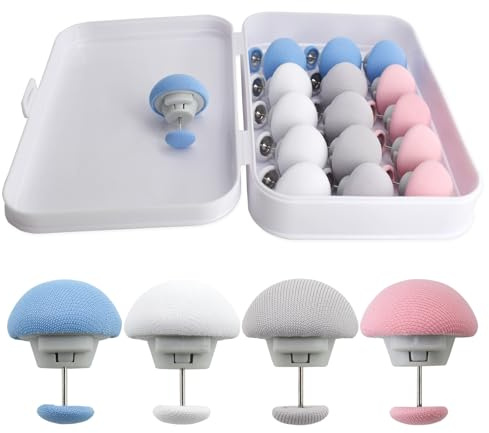 SHRJ 16Pcs Quilt Duvet Clips Bedding Holder Pins Fasteners Mushroom Round Fixing Clips for Thin Thick Quilts Blanket Sheet Bed Skirt Slippers Pillow Towel Cushion Curtain, 4 Colors