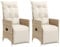 vidaXL Gartensessel mit Kissen 2 STK., Verstellbar Gartenstuhl mit Stahlrahmen, Loungesessel für Außenbereich, Relaxsessel Sthulset, Beige Poly Rattan